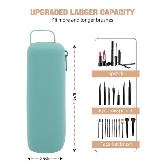 Silicone Makeup Brush Holder Travel Cosmetic Bag/ROSE INC Fan Eyeshadow Brushes - Picture 6 of 7